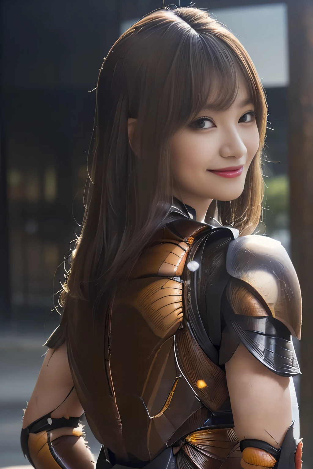 (high resolution,masterpiece,best quality,extremely detailed CG, anime, official art:1.4), realistic, photo, amazing fine details, all intricate, gloss and shiny,awesome many layers, 8k wall paper, 3d, sketch, kawaii, illustration,( solo:1.4), perfect female proportion,villainess, (fusion of dark brown cockroach and lady:1.4), (brown cockroach form lady:1.2), (brown cockroach lady:1.2), (fusion:1.2), (solo:1.4), (evil smile:1.2), muscular, abs, (cockroach brown exoskeleton bio insect suit:1.4), (cockroach brown exoskeleton bio insect armor:1.2), (brown transparency cockroach wing:1.4), (brown cockroach antennae:1.3),