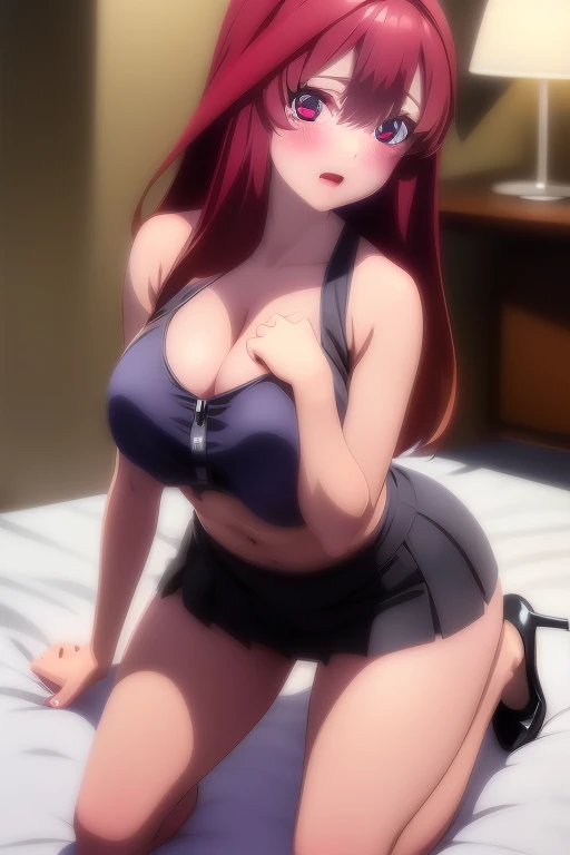 RanmaChan, detailed eyes, pleasure face, Thighs, big breasts, whole body, pose vulgar, patched nipples, breast patches, vulgar, vulgar breasts, very big neckline, BIG BREASTS, vaginal sex, penetration, NSFW, silk nightgown, sleepwear, dress,