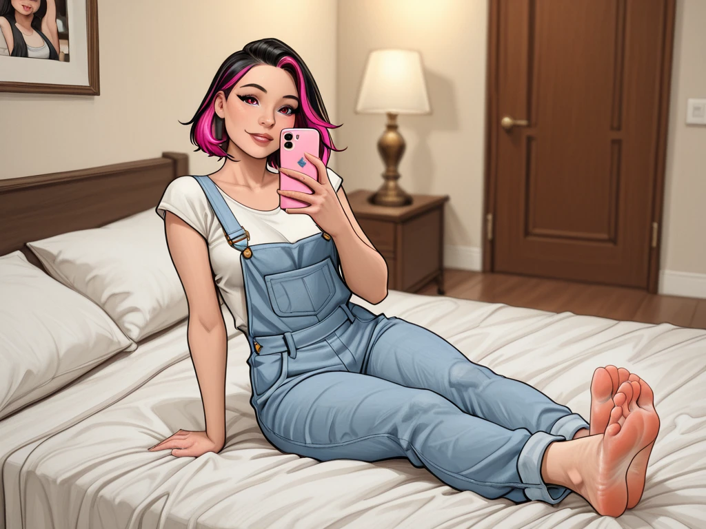 digital drawing, 4k, Comic Babes, Best quality, Masterpiece, a woman taking a selfie in a beige dress and a denim jacket, 30 year old woman from Cuba, Violeta Myers, ayahausca, the extremely hot and sexy, angelawhite, skin latina, colombian, lorena avarez