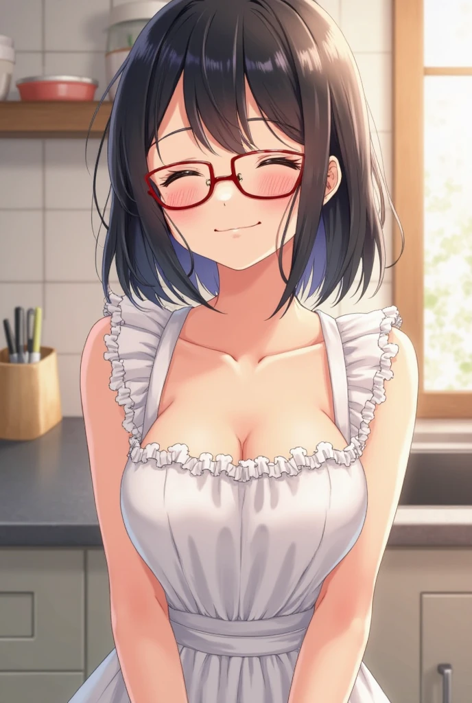 1Girl, zenno rob roy(umamusume), umamusume, sweat, steam, bukkake,shiny skin,fucked silly, smile,blush, glasses , breasts, nude, panties, covering breasts, looking at viewer, cowboy shot, straight-on, masterpiece,very aesthetic, recent, mid,