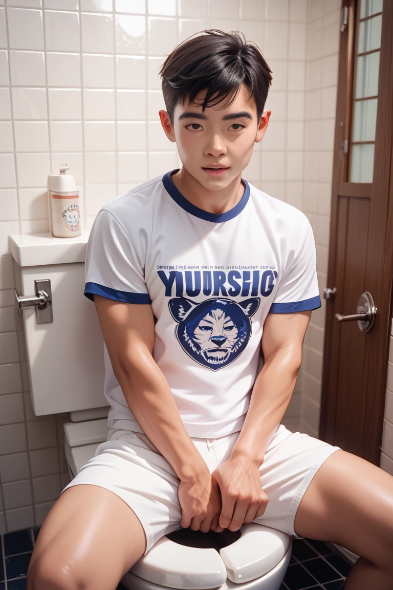 top-quality、masterpiece、超A high resolution、(realisitic:1.4)、详细的脸、独奏、1human male、The upper part of the body、Dark hair、glistning skin、dense skin、(asian human)、architectural、(absurderes、hight resolution、ultra-detailliert)、、1 male、Adults、(20-year-old man)、a handsome、tall muscular man、broad shoulder、extra very short hair、angular jaws、thick neck、thick eyebrow、extra very short hair、A dark-haired、fine eyes and detailed face、 Highly detailed CG Unity 8K wallpapers、intricate-detail、(Style Swirl Magic:0.7)、looking at the spectator、独奏、(full body Esbian:0.6)、细致背景、A detailed face、dynamicposes、、Urban background、dynamic compositions、 big muscle、、((((Crotch bulge))))、a handsome、 ((masutepiece:1.4, Best Quality)), ((masutepiece, Best Quality)), (photographrealistic:1.4)、(((police officers)))、(Japan Police Officer), Sweating, (He is wet, Wet 1.2), , Blood vessels in the arm,japanese male、having clothes are worn、Wild personality,Be proactive, Ax in left hand、Wearing a red bib、((((Kintaro's outfit))))、((((The bear is behind))))、