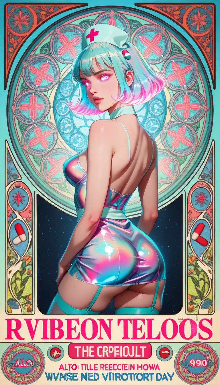 (Masterpiece, top quality, best quality, official art, Beauty and aesthetics: 1.2), (1 girl: 1.3), very detailed, (fractal art: 1.2), colorful, highest detail, (zentangle: 1.2), (dynamic pose), (abstract background: 1.5), (three-layer dress: 1.2), (shiny skin), (multiple colors: 1.4), upper body, transparent gauze, bare shoulders, blooming flower field, glowing skin, light smile, sexy, bust, naked, from below, butt up waiting up