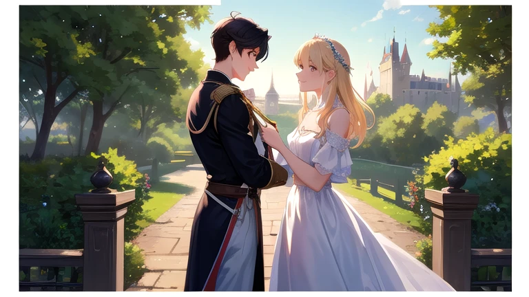 Holding hands and hands、Cute prince boy and cute princess girl、reliance、stumble