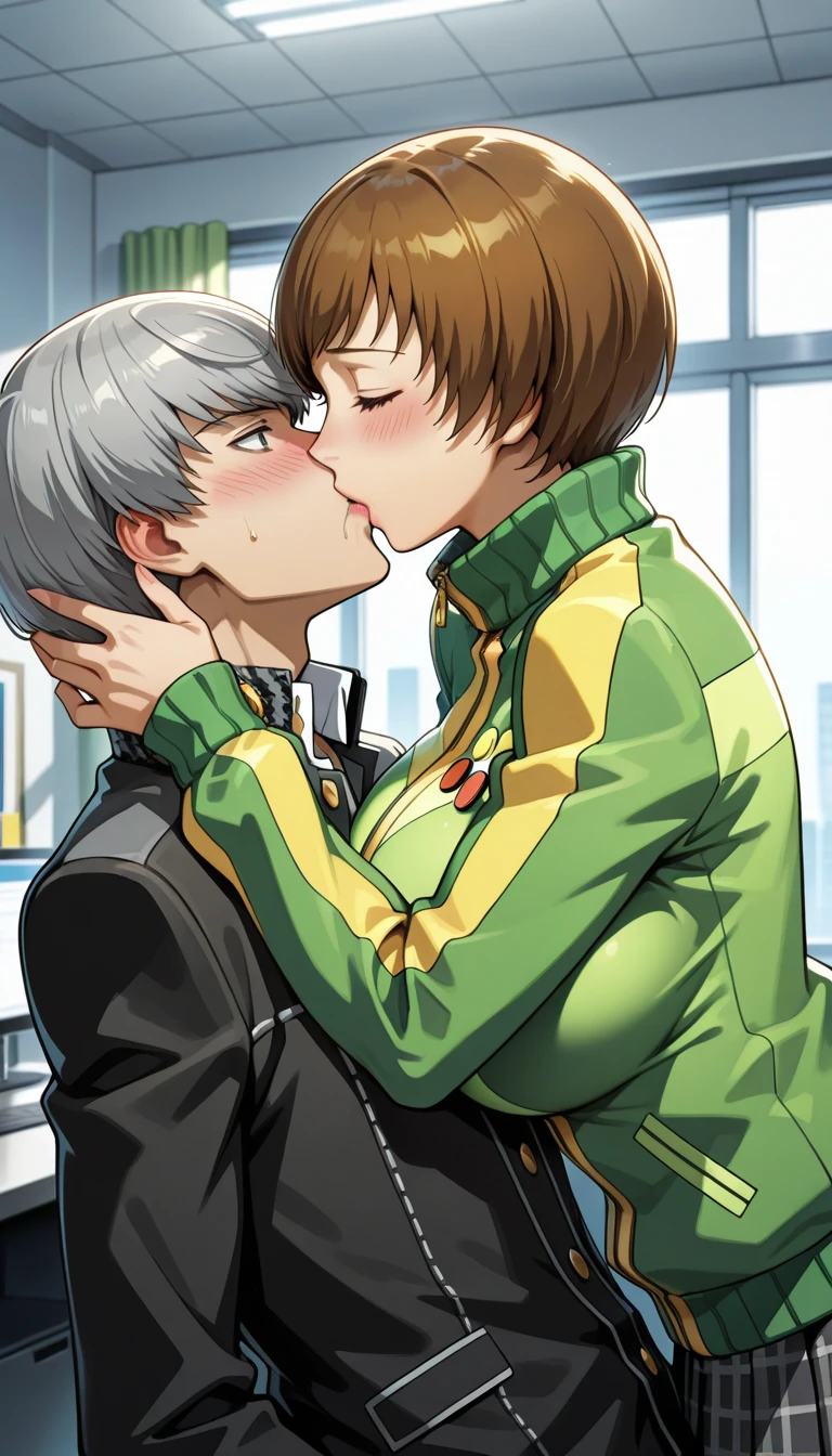 score_9, score_8_up, score_7_up, score_6_up, source_anime, BREAK by ikuchan kaoru, iku, clean color, flat color, 2boys, 1girl, cooperative fellatio, hellsing seras, ben Tennyson, ben Tennyson and hellsing seras, gay, gigantic penis, enormous penis, outdoors, in Forest