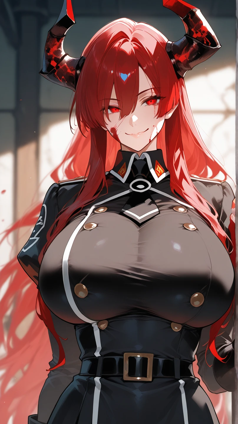 My name is Hikaru, I am a white test woman with long red hair and black eyes. I am 1.60 cm tall and weigh 46 kg. My breast sizes are 300 cm, my waist is 60 cm and my hips are 200 cm. Dressed in a black dress with a sweetheart neckline with straps and that covers only the crotch . With big breasts 300 cm