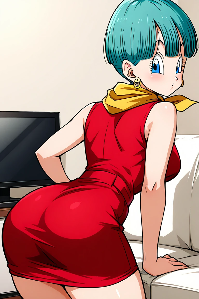 source_anime, score_9, score_8_up, score_7_up, anime screencap,
Buu saga, bulma, 1girl, solo, breasts, looking up, short hair, aqua hair, closed eyes, crouching, spreading legs, yellow scarf ,red dress, ((pussy)),((skirt lift)), sexy, thick thighs, horny, blushing,((close up)), (((((bedroom))))), (((masturbation))), cumming, (yawn), (cum)