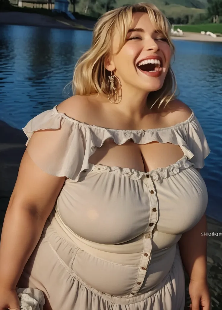 Topless girl, big breasts