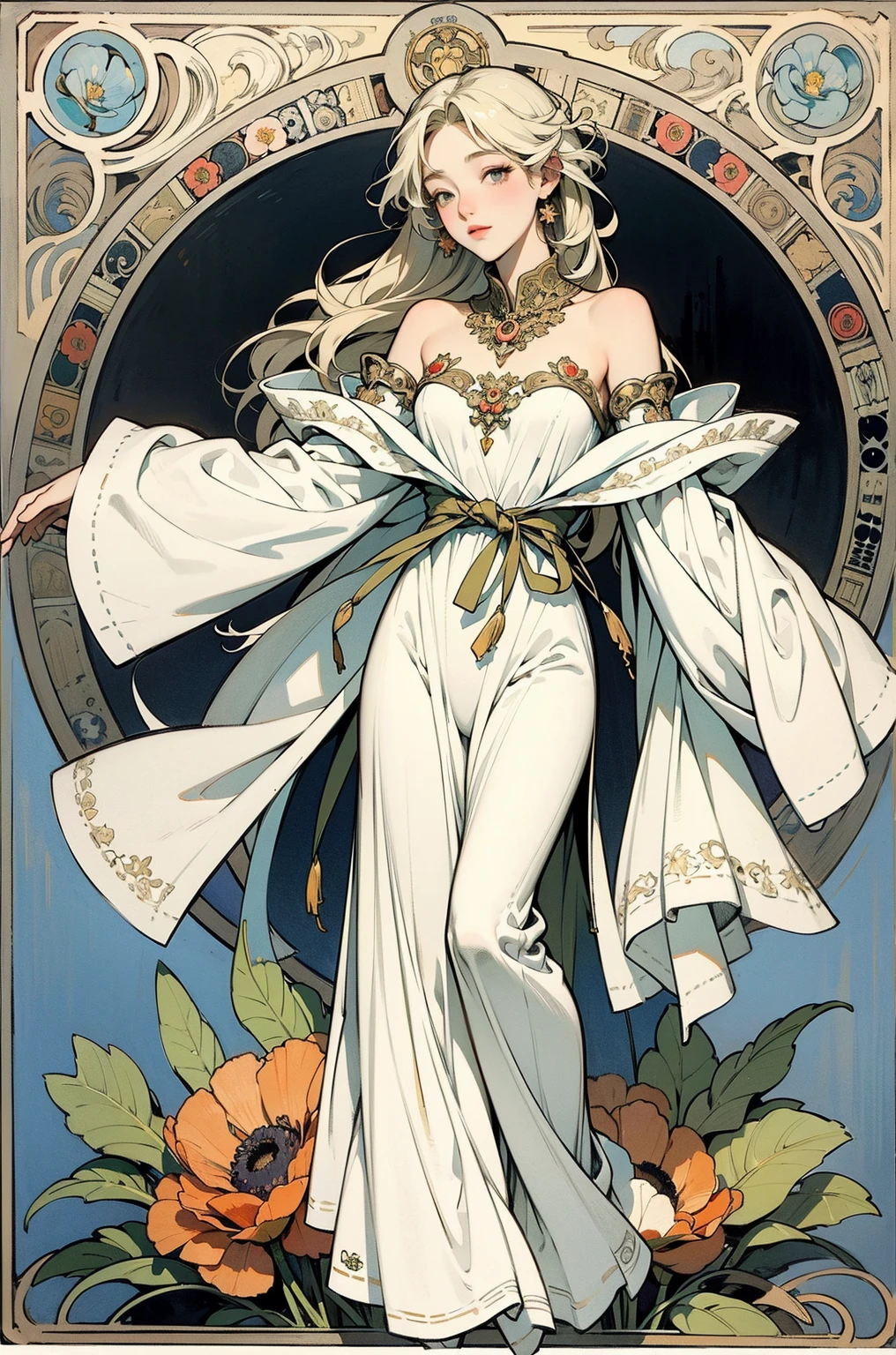 (absurdres、maximum quality、A high-resolution、Beautifully Aesthetic、Extreme details 、offical arts、Precise anatomy、beauty and aesthetics:1.2)、Goddess sitting on clouds with stars and moon in the background、Very cute Aphrodite、Beautiful blonde、anime fantasy illustration、Detailed beautiful face、Greek White Dress、Big full moon in the background、star sky、Pink clouds、Detailed Digital Anime Art、Dreamy details、Flowing streamer、Overexposed、Floating hair、Volume Lighting、Close your mouth and smile