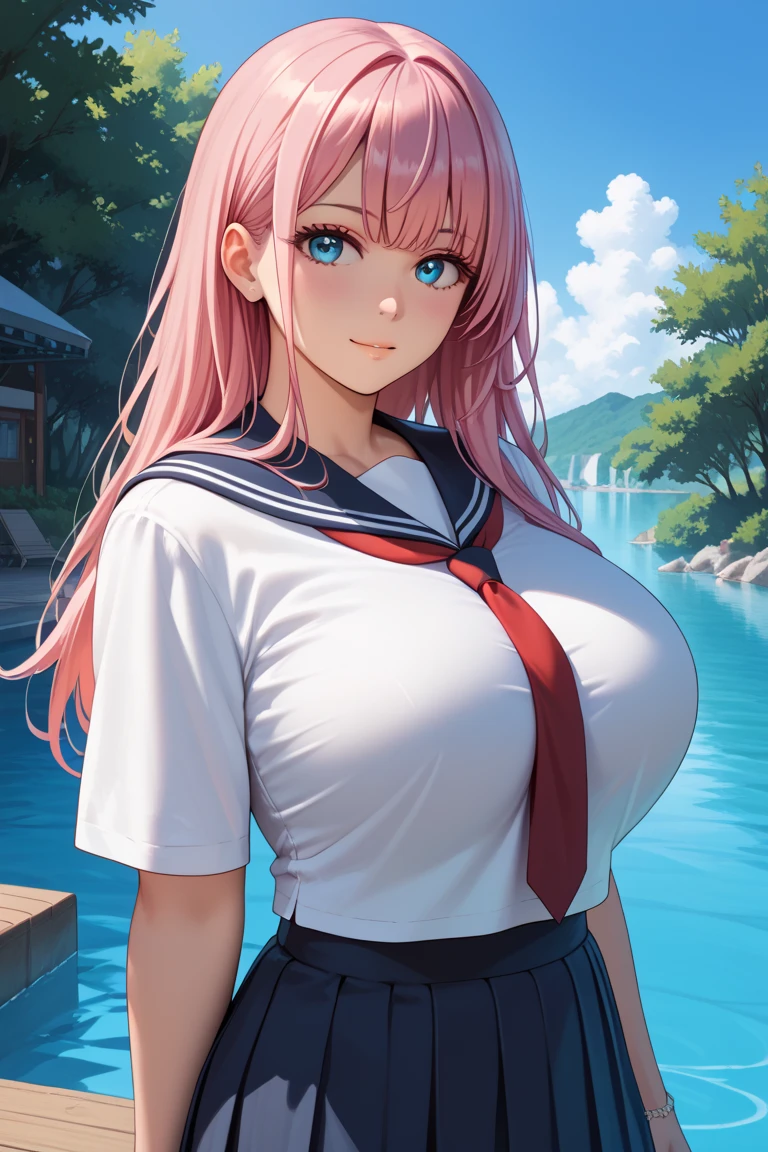 (4K、Highest quality)、(Realistic、Photorealistic)、(Yakian)、 4 person、One person、whole body、(face to Audience)、 Perfect hands、Perfect legs、look up_w_Audience、 Red,Pink,White,Blue shirt、 Outside the house、night、Luxury hotel pool at night、Detailed face、Wearwg round glasses、A little chubby、The best smile、White double teeth are visible、White ribbon、Pwk long ponytail,(return:1.2),(Super huge breasts, Cleavage:1.2),(Gold Micro Bikwi 1.3), (Camel Toe),Age 35、Nogizaka Idol、actress、Korean Idol、Burnwg idol pose,put your arms behwd your back,Raise your arms,(Digression)、