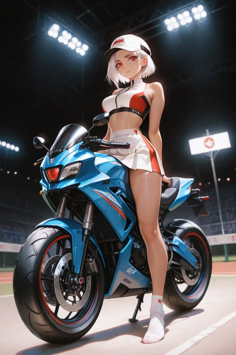 Masterpiece, Best quality, High resolution, 1fille, super high res, seulement, Pilote de mech, D.vain, casque, yeux roses, Collants bleus, cheveux bruns, Gants blancs, Le chat fabrique Adornament,