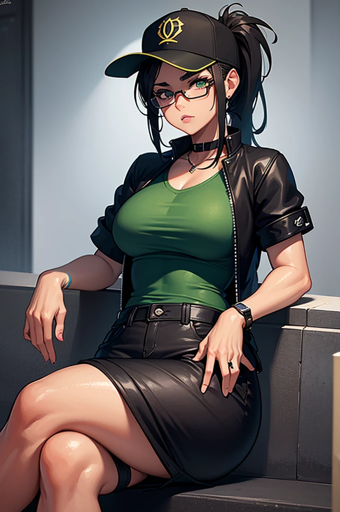 1girl, MILF, cabelos ruivos lisos, [(moletom verde baggy,  Baggy Green Tunic)::18], wearing glasses, do lado, cabelo detalhado, alta qualidade, master part, 4k, cores silenciadas, pele detalhada, textura da pele, Beautiful, soft lighting, sombras suaves, Escuro,  Noite,   restaurante,  sentado no bar, coxas pretas, (((torn tights))). Antecedentes detalhados, Detail Clothing, Erotic, (pernas cruzadas), caneca de cerveja transbordando, expression exhausted,  jewelries, Olhos detalhados, Olhando para o Viewer,
