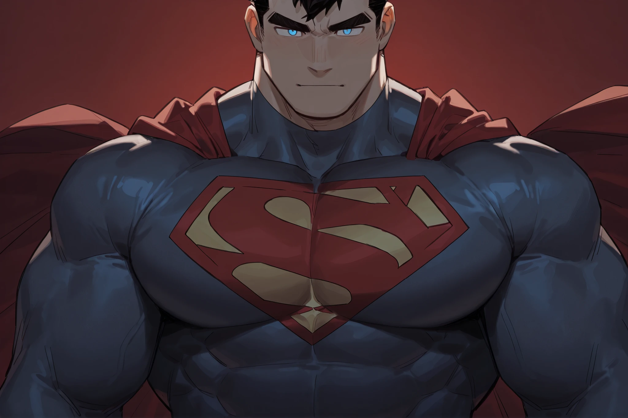Masterpiece, Best Quality,(Muscular male dark superman wear dark superman costume)