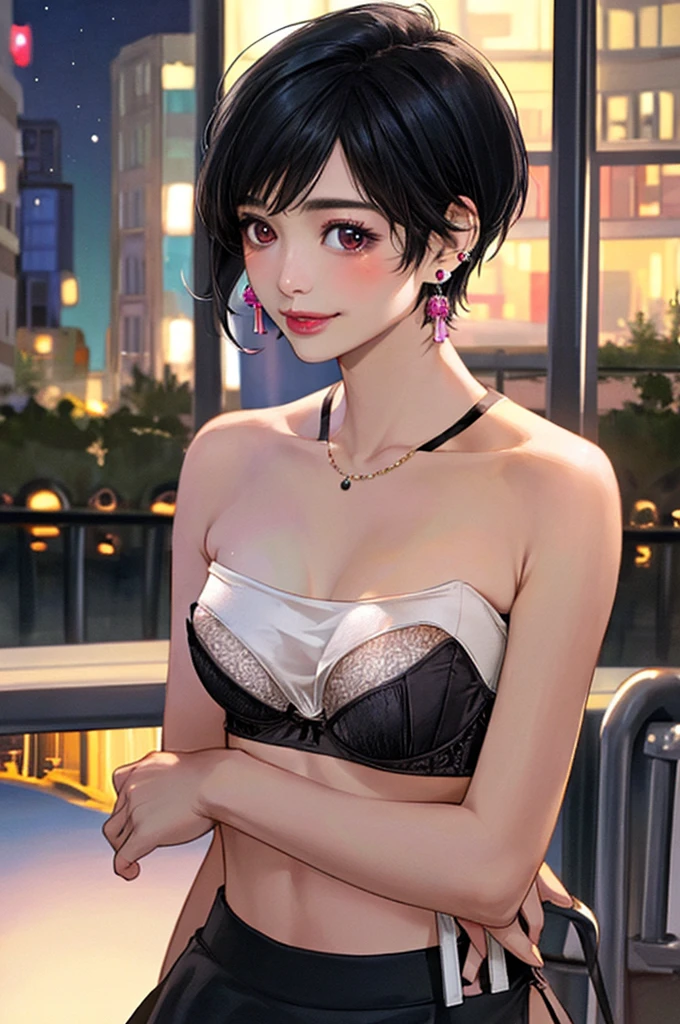 National Science Foundation,masterpiece,High resolution,8K,Art,digit,Kyoto Animation Style,your name movie style,Facing the camera,night,midnight,Soft Light,Glowing skin,(1 female: 1.3),(alone: 1.4),(((Black hair))),(Gorgeous,Sparkling black lace bra),(Swarovski crystals on black lace bra),(Gorgeous lace over-the-knee socks),(crystal hairpin),(black crystal necklace),(black crystal earrings),Long eyelashes,short bob,sexy pose,Full body perspective,nightstarry sky,Eyes as deep as the starry sky,Blushed,shy,shy,open mouth,(((cry))),(((shed tears)))