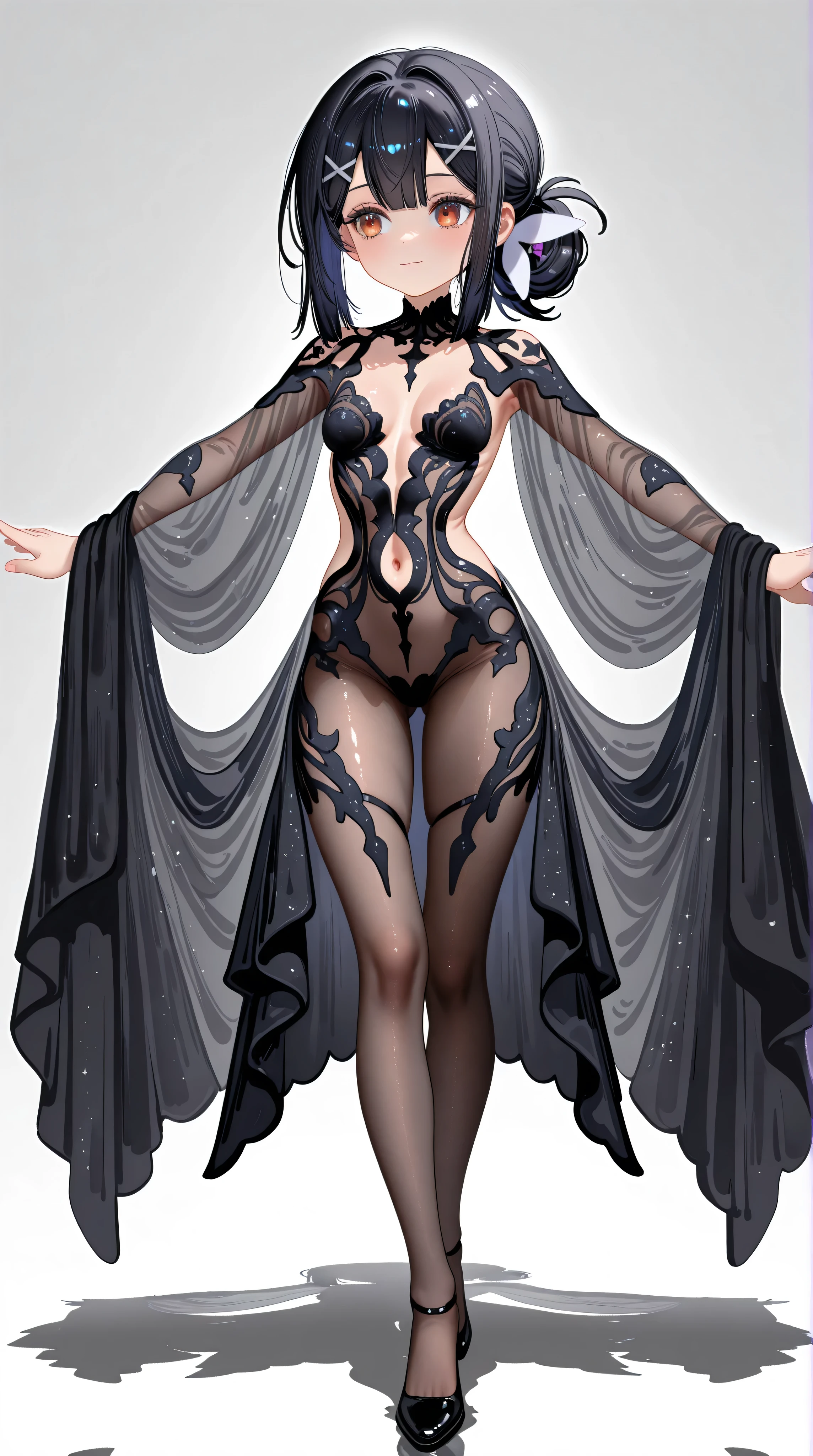 black hair, Surrealism, 8k, super detail full body hentai anime style