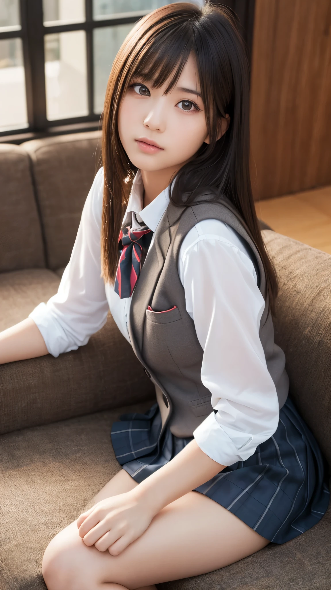 (((Schoolgirl uniform))、((Black thin pantyhoseを履いている))、((Spread your legs))、(((I can see her panties)))、Angle from the front、(masterpiece))、(highest quality) )、(High resolution)、Very detailed RAW カラー写真、Very detailed、Realistic、Realistic、Unbelievably absurd、Very detailed、Sharp focus、、(Professional Studio Lighting)、(Professional Color Grading)、Rim Light、Dramatic lighting、Cinema Lighting、Intraluminal reflection、Soft natural light、Calm colors、Photon Mapping、Radio City、1 girl、Asian、((Cute hairstyles))、、sprawl、((Schoolgirl uniform))、(((Black thin pantyhose、、Pussy、mekosuji、Realisticな、alone、((Spread your legs))、Natural Hand 2-3500、 (High resolutionのRAW写真)、Imperfect skin、fabric、texture、Detailed face、Learn more about skin、Thin fingers、ウォームNatural Hand 2-3500、