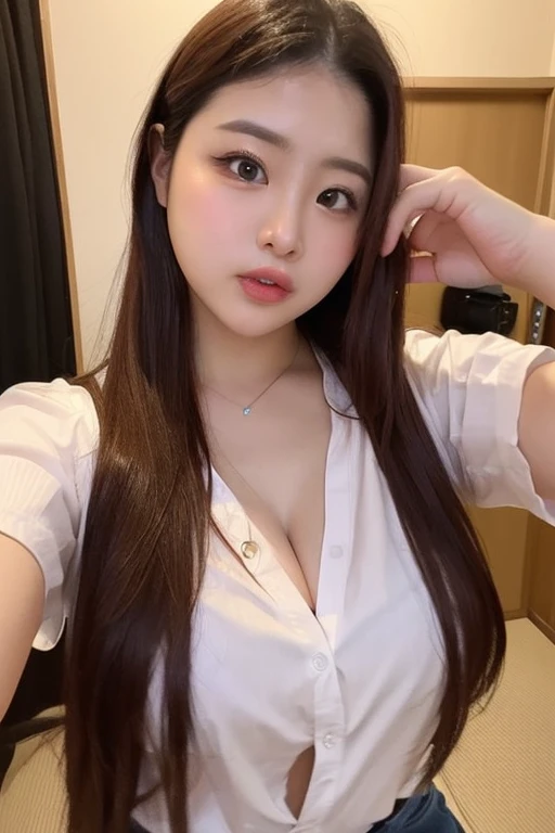 Nurse uniform,(An ultimate beautiful mature woman), Experienced nurses, Very detailed顔, Delicate lips, Delicate eyes, Double eyelids, #1: Dark Brown Updo, (Smiling), ((Beautiful Teeth)), (((Nurse in pink)))), Large Breasts, (Thighs Thighs Thighs), Perfect契合, Perfect身材, Perfect脸蛋, (((background: A ward with many medical equipment)))、(Boundary depth written), Perfect图像真实感, With detailed background, Detailed clothing, Perfect、Surrealism、Photorealism、Maximum resolution 8K, (masterpiece), Very detailed, professional