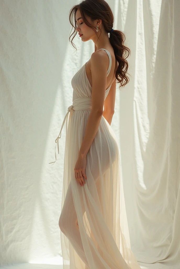 so beautiful, Sheer ancient Greek dress, whole body, 