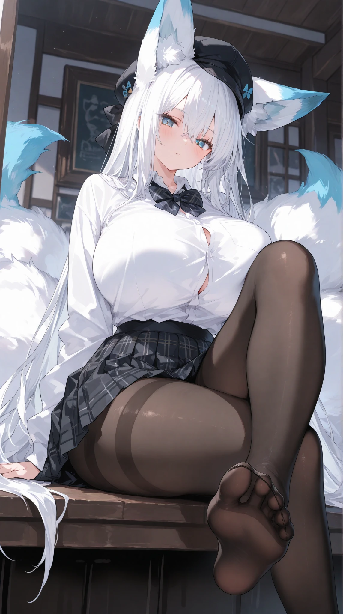 opening legs,Bunny ears,No underwear, the feet,is shy,sitted, Feet,Exposed genitals,clear liquid,Bigchest,transparent panty,soaking wet,Hold your thighs from behind with your hands,Emotive expressions,Ambiguous,taunt,Succubus,Unoccluded,There is no lower limit,Mesh socks,black lence stockings