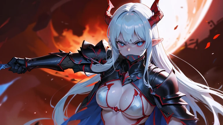 ox’s horn、axe、large and beautiful breasts、Crisp cleavage、Beautiful schoolgirl
