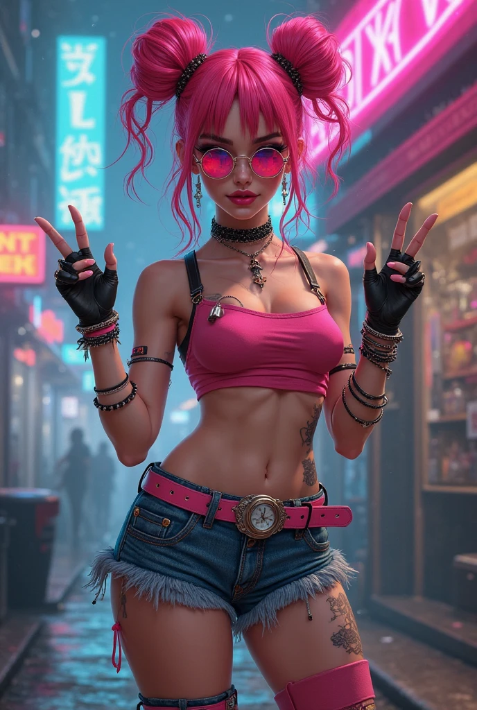 1girl,msw, shorts and fishnets,shag, (floating hair),Neon crop top and high-waisted shorts,beautiful long legs,
light smile,(Walking with hands swinging by sides),
<lora:msw_v10:0.7> <lora:edgShort&Fishnets:0.7>