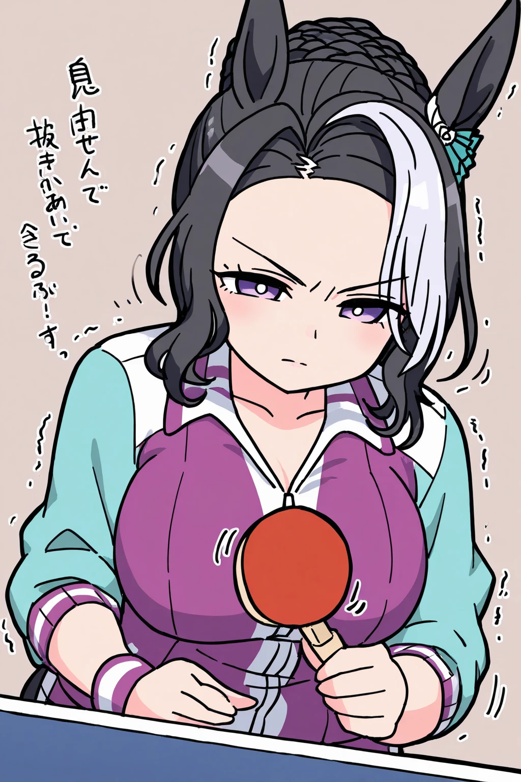 ,solo,high resolution,shaking line,shaking,mature women,(Uma Musume),Mejiro Ramonu,happy expression,Amusement park background ,