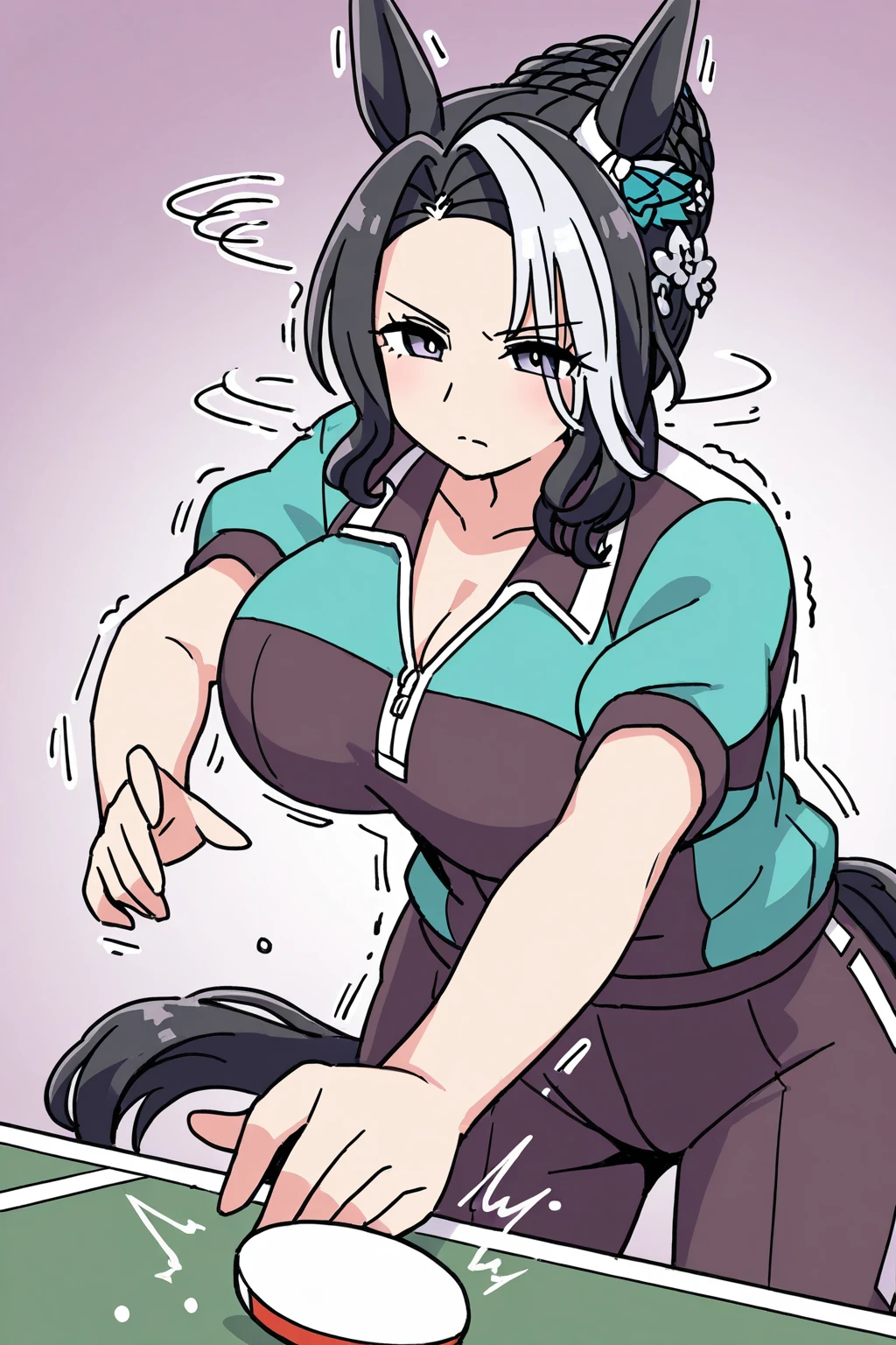 ,solo,high resolution,shaking line,shaking,mature women,(Uma Musume),Mejiro Ramonu,happy expression,Amusement park background ,