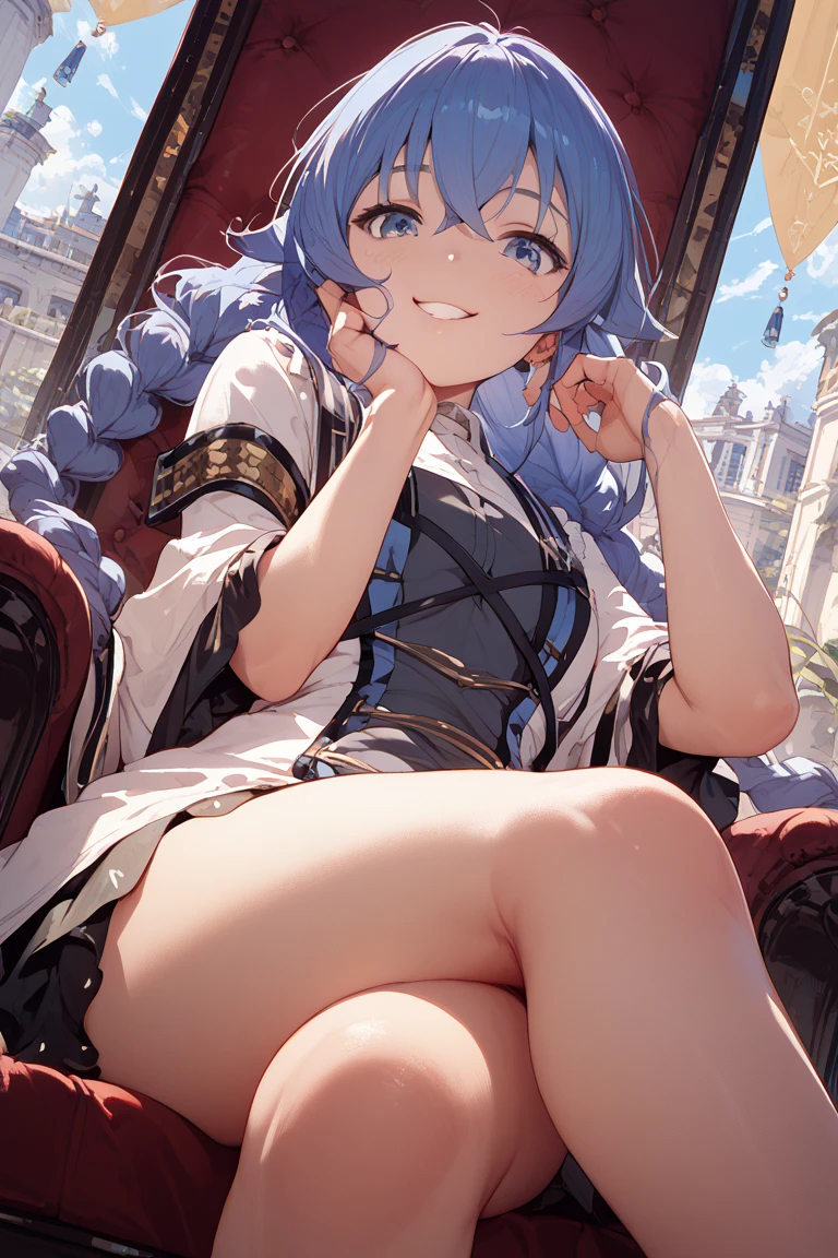 (tiny army from sky view below the breasts of a giantess: 1.3), closeup breasts and face, (from below view: 1.2), (medium sized breasts) cleavage, (white skinned noble girl with fancy dress and jewerly: 1.1) (cute girl eyes and hair), (cute dress) (medieval fantasy: 1.1), nipples, (fantasy outside: 1.1), (very low angle perspective: 1.2), (foot), barefoot, sitting, (tiny army from sky view: 1.3), (tiny army from sky view in front of closeup foot of a giantess: 1.1), (tiny army from sky view in front of closeup breasts and face of a giantess: 1.2), (tiny army from sky view: 1.3), navel, revealing thighs, (continent from sky view: 1.3), nipples, vagina