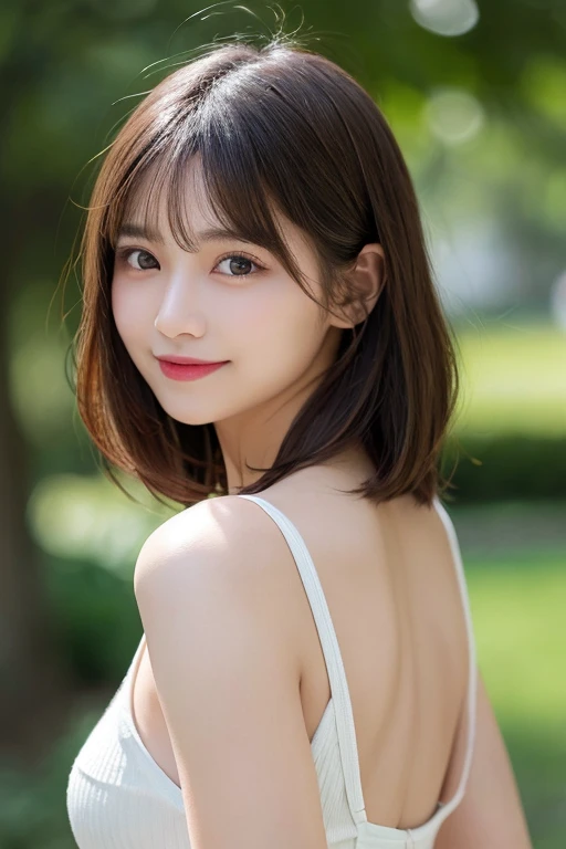 Best quality, long hair bangs curly two side braids loose towards the front, (Brown hair color), 超高分辨率, (Photorealistic:1.4), 1lovelygirl, bit girl, (Young), pink puffy , NSFW, ,(Kpop idol), (aegyo sal:1), Smiling, Cute, full bodyesbian, hands together in front, Background street, Nature, peaceful neighborhood, Sunlight,Lolita prostitute