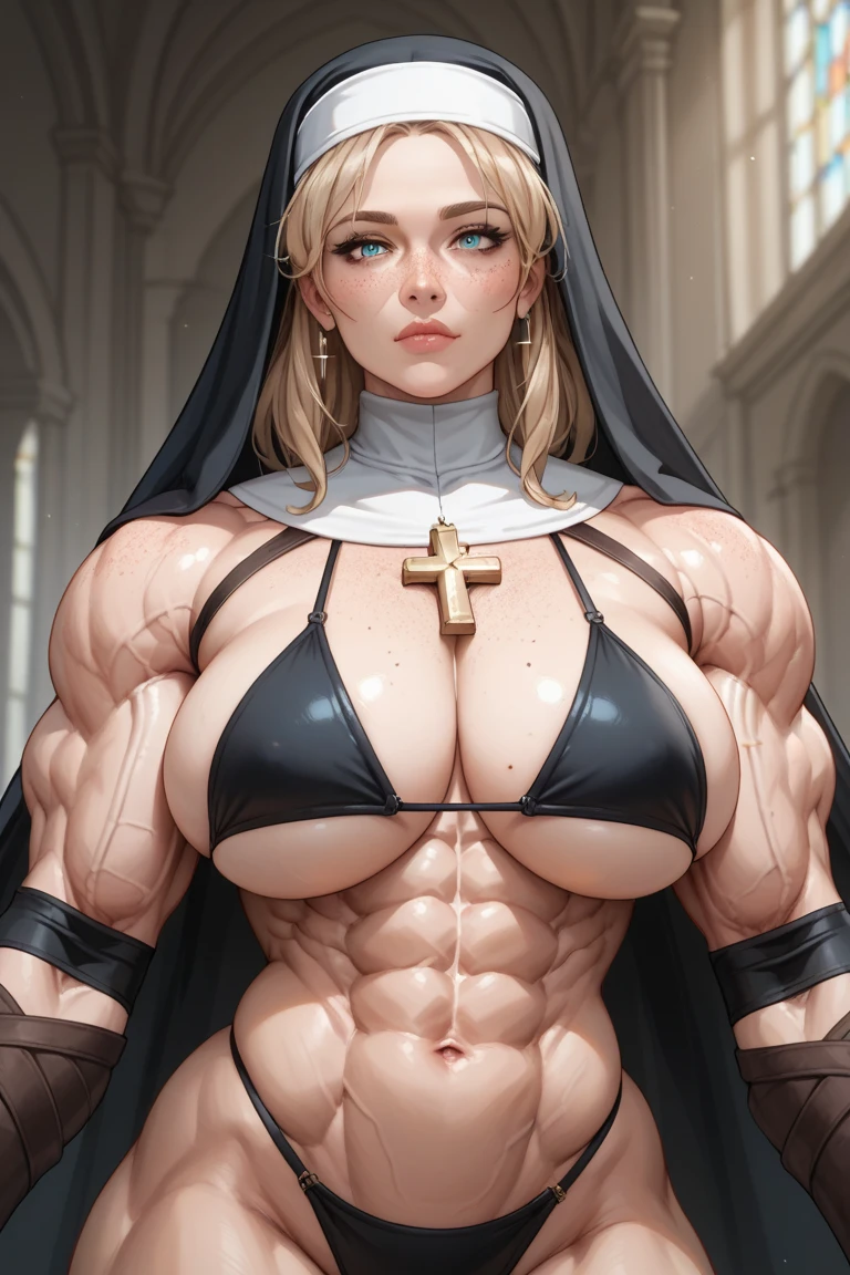 A2 nier, long yellow blonde hair, muscular, messy hair, big boobs, green eyes, standing up, sarashi white chest, sarashi, underboob, breasts bandages, arm bandages
(insanely detailed, beautiful detailed face, masterpiece, best quality) volumetric lighting, tone mapping, (looking disgusted), konosuba, (wide hips:1.3), (big buttocks:1.3), (thick thighs:1.3), (small waist:1.3), (gigantic breasts:1.3)