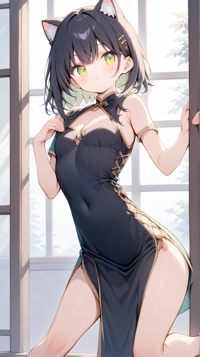 A woman with short black hair and pink-red eyes..... Long hair She walked out the door...........Wear a black vest..... Black Skirt........ Slim profile, Fair-skinned, large boobs, He blushed slightly, closed his eyes and smiled brightly...........