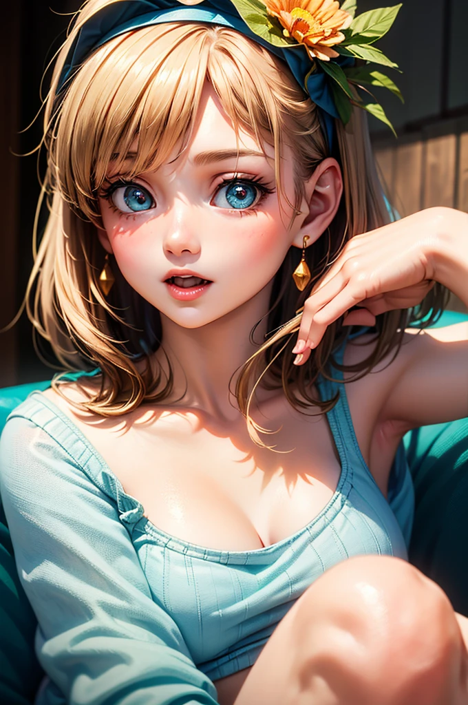 ((((highest quality)))), (((Ultra-precision CG 16K))), (((masterpiece))), (((Very detailed))), (((Extremely detailed))), (((Black outline:1.3, Written boundary depth:1.3 , Written soft outline))), Maximum clarity and sharpness,Multilayer Texture, Surface Shading, Cinematic lighting, Beautiful details sparkle ,Perfect Proportions, Limited to three woman, BREAK accurate, Anatomically correct, Highly detailed face and skin texture, drawn in detail, Highly detailed facial and skin texture, Detailed eyes, beautiful hair, Beautiful Japanese Idol face, Beautiful and beautiful eyes, Beautiful body, Beautiful breasts, Beautiful thighs, Beautiful legs, Beautiful fingers, (Beautiful views) , skinny body, ((Beautiful Skin)), ((Skin Texture)) BREAK breast enlarged, medium Breasts, rocket breasts, (((perky breasts))), (covered nipples), slender waist, ( narrow eyes, blush, determined expression, sweaty, ) , (streaked hair, hair intakes, colored inner hair, ) BREAK (((wearing clothes in the form of thin strings printed literals, wearing pleats mini-skirt, breasts is covered by outfit))) , wearing earrings, BREAK ( stick breast out),(((looking at viewer, super detailed background , ))), BREAK ((portrait, extremely close bustup shot, looking at viewer, \(face waiting for kiss\):1.3, bending over,)), (natural make),