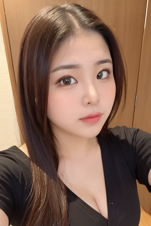 best quality, face focus, soft light, ultra high res, (photorealistic:1.4), RAW photo,
1japanese girl, solo, cute, (pupil, lights in the eyes),  detailed beautiful face, (),(high resolution detail of human skin texture),
(long hair),
indoor,
Damask Shirt Dress,
(portrait)