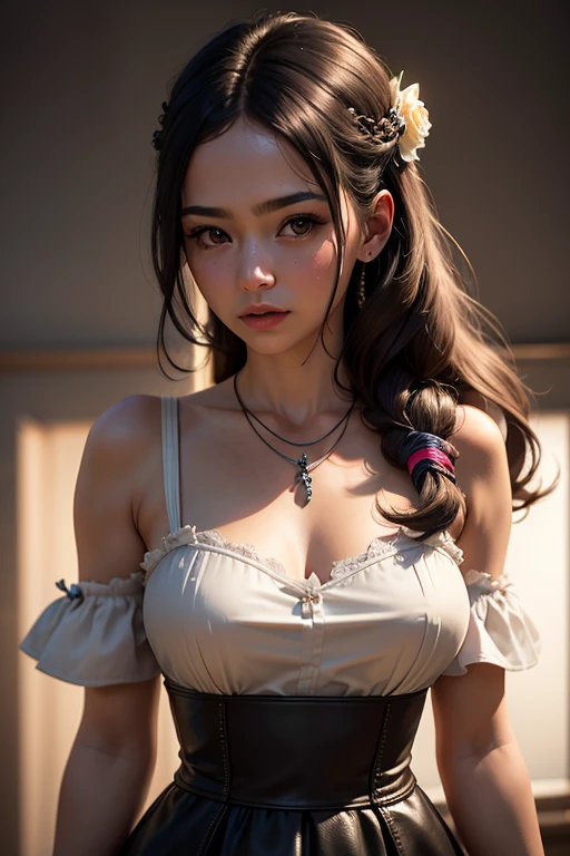 woman posing for a photo, (wearing deep_v-neck_dress, pigtail_hairstyle:1.3),
good hand,4k, high-res, masterpiece, best quality, head:1.3,((Hasselblad photography)), finely detailed skin, sharp focus, (cinematic lighting), night, soft lighting, dynamic angle, [:(detailed face:1.2):0.2],(((5 stars hotel))),