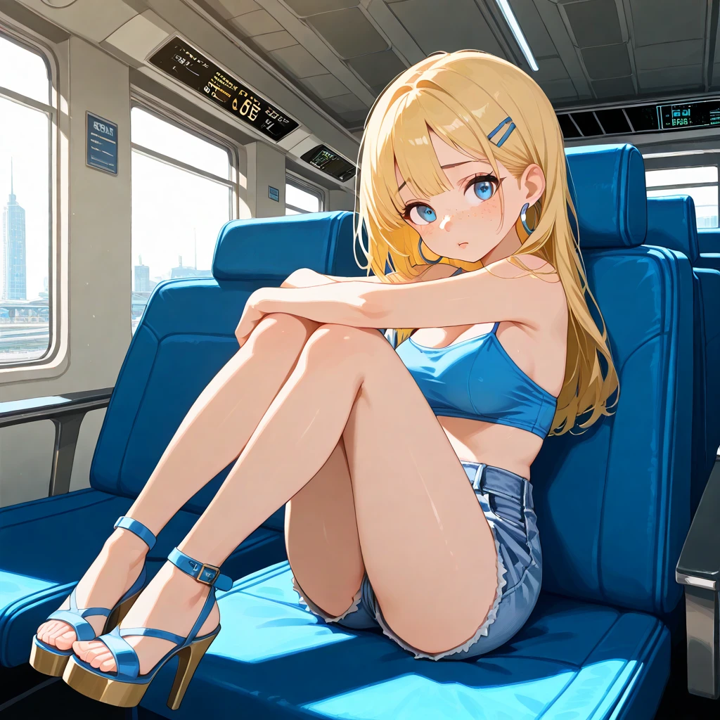 (masterpiece, best quality:1.2), abandoned train, in a flower field, 1girl, white bikini, sitting by a train, warm, summer, vibrant colors, best lighting, best shadows