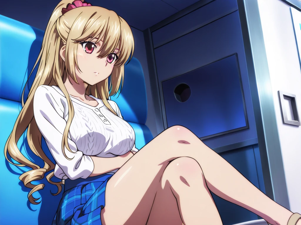 NSFW,1 girl,nao tomori,(sexy micro lingerie:1.5),Streaks,(Perfect hands),(Perfect Anatomy),(masterpiece),(highest quality),Embarrassed,blush,School,locker room,(Crouching with legs apart:1.5)
