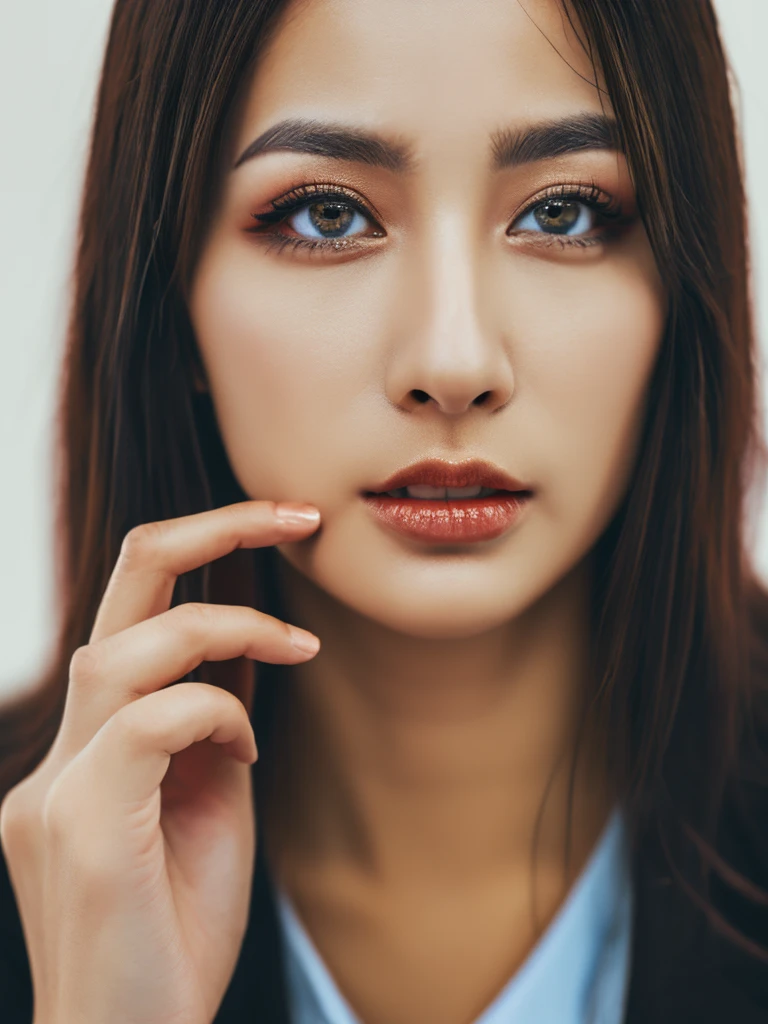 ((( salesperson signing a contract))), business suit, (Super Real, high definition), (very elaborate eyes, Extremely fine hair, Highly Detailed Faces, eyeliner, perfect anatomy, Perfect finger count),(Highest Quality:1.4), RAW Photo