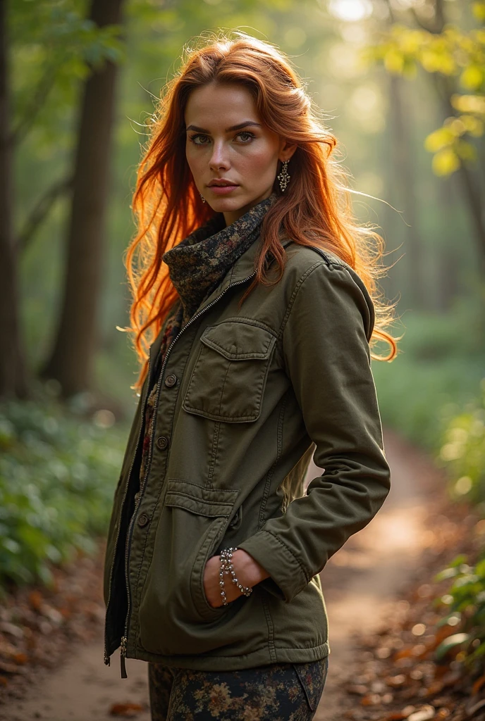 beautiful redhead covered completely in mud, full body shot, --ar 16:9