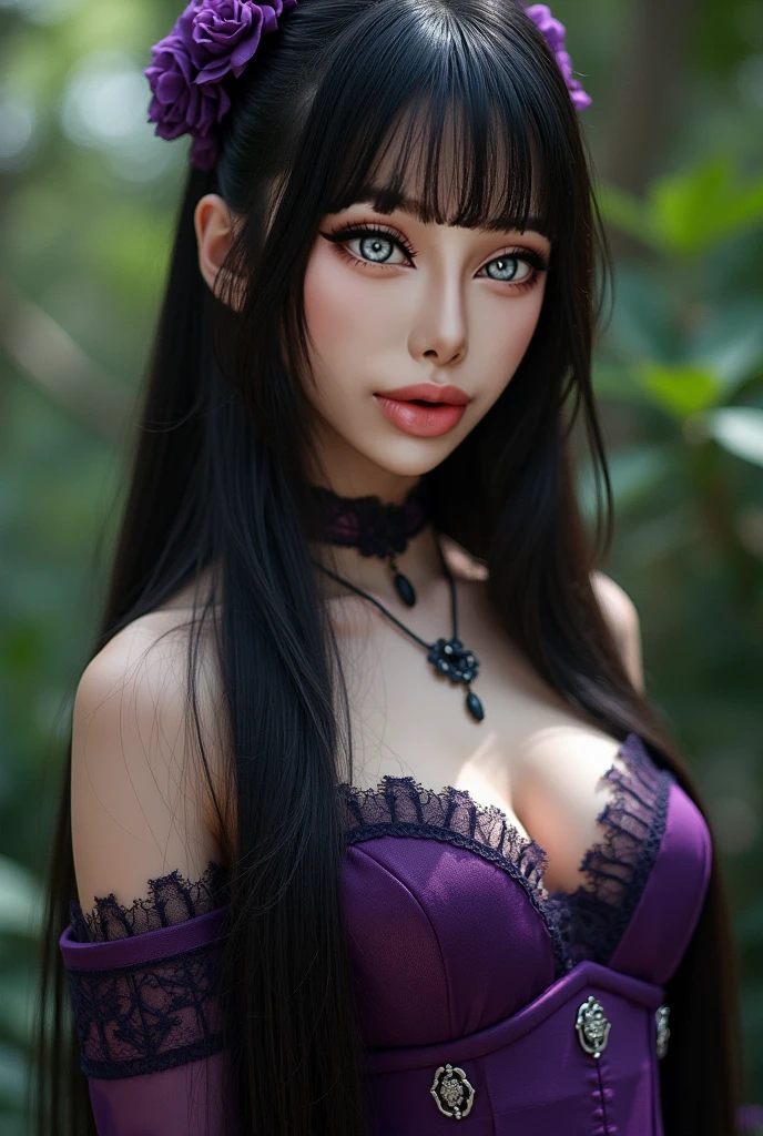1girl hyper realistic, High Resolution, Breasts bigBangs, Fake Animal Ears, Blush, Open Mouth, Blue eyes, Closed Mouth, Red Eyes, Purple Eyes, Closed Eyes, Hair Ornament, Hairband, Depth Of Field, 8K Octane, Minimalism, 3D Rendering,
