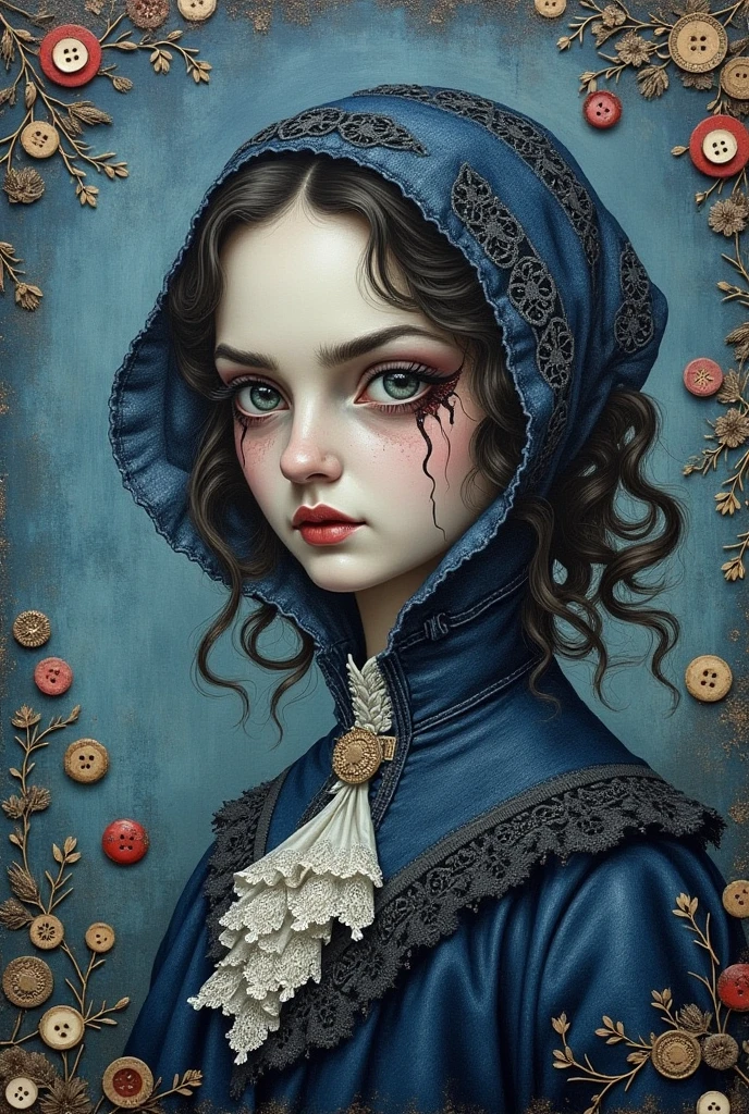 (finely detailed beautiful eyes and detailed zombie face,masterpiece sidelighting,masterpiece,best quality,detailed,high resolution illustration),, (depraved topless zombie girl,whole body,sundress,lustrous skin,looking down,looking at viewer),, (blood hair,blue eyes,ribbon, sheer clothes), (clothed_underbust:1.2),underboob
