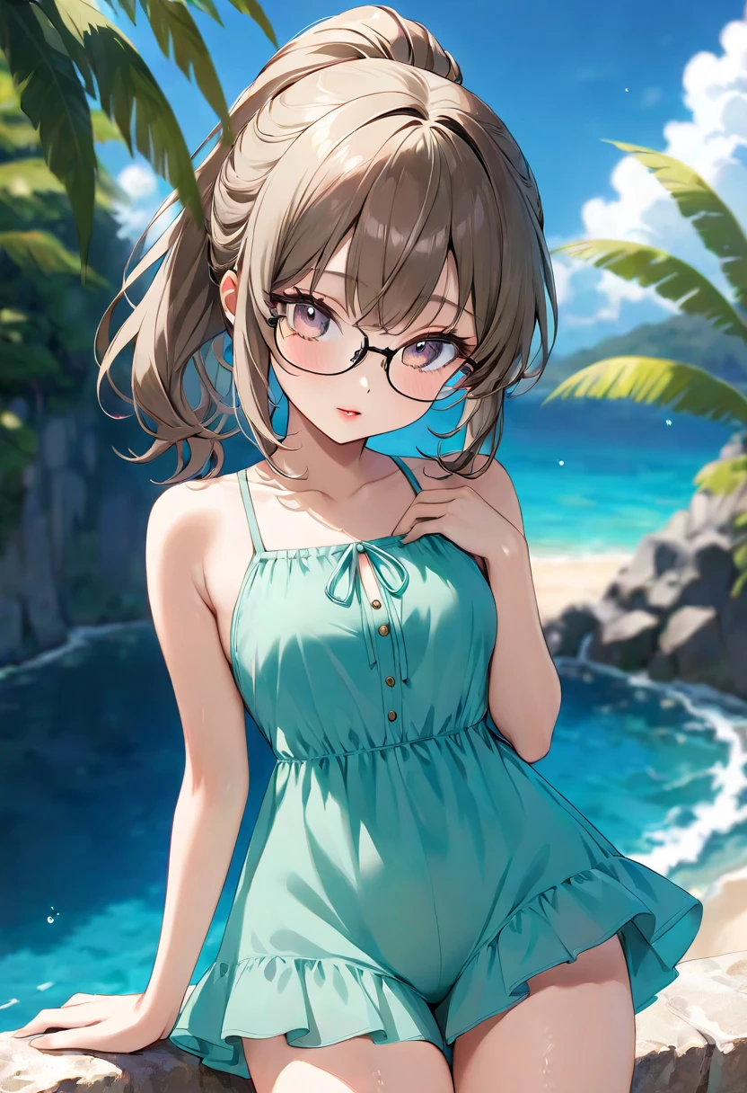 riofutaba, rio futaba, Long Hair, Brown Hair, (Brown eyes:1.5), Big Breasts,Glasses,happy smile, smile, Open your mouth,Off-the-shoulder dress,bare clavicle,Bare shoulders,Bare neck,Long skirt,Cute heeled sandals,Real Summer,Daytime,sunny,whole bodyがイラストに入るように歩いている,crowd, people々々々
break outdoors, city,Coastal Road,
break looking at viewer, whole body,
break (masterpiece:1.2), highest quality, High resolution, unity 8k wallpaper, (shape:0.8), (Beautiful details:1.6), Highly detailed face, Perfect lighting, Extremely detailed CG, (Perfect hands, Perfect Anatomy),