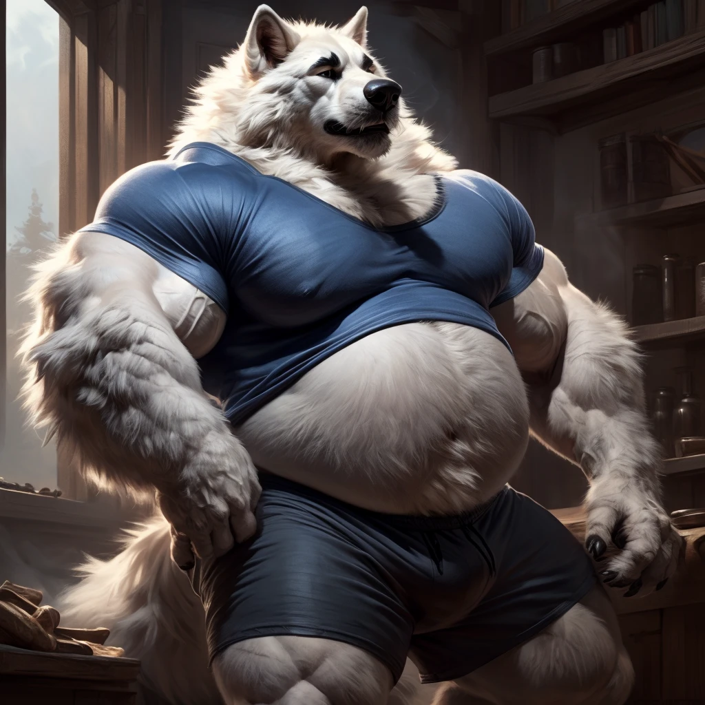 3D render, male, solo, polar bear, full body, beefy, Muscle, Delicate face, Delicate eyes, realistic, masterpiece, highest quality, lens flare, unreal engine, trending on ArtStation, Intricate, High Detail, dramatic, realism, realistic, sitting, bara, muscle, furry, night, bed, looking_at_viewer, detailed eyes, detailed body, detailed face, bright room, expressive, masculine, happy) musclegut, dadbod, 8k HD, hdr, white fur, ((Perfect anatomy, erection, thick cock, detiled cock, detailed balls, leather, BDSM, harness, best anatomy, vibrant, best quality, (by null-ghost,by darkgem,by pino daeni,by zoroj, by redrusker), (furry art, soft shading:1.1), Ultra highest quality, Intricate, Ultra heavy High Detail, dramatic, realism, erection, thick cock, realistic, sitting, furry, day, looking_at_viewer, Ultra heavy detailed eyes, Ultra heavy detailed body, Ultra detailed heavy face, Ultra heavy detailed cock, Ultra heavy detailed balls, expressive, blue eyes,