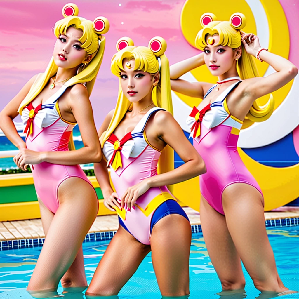Blossom, Bubbles and Buttercup, the powerpuff girls, nude at bath, pubic hair.