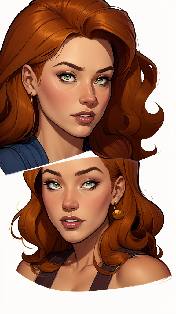 Character style illustration style Completely bare breasts showing small fear Breast size Cartoon name: white background medium breasts freckled face Sabrina Spielman and Luna actress strong contours Physical description - long, straight hair, tingidos de um marrom vibrante que contrasta com sua pele clara. - You reflect a mix of curiosity and determination. - Ela tem uma estatura alta, with a slender and agile figure, evidenciando sua agilidade e destreza. -fundo colorido Design de personagens de retrato, beautiful digital illustration, retrato de alta qualidade, Arte em quadrinhos, Corpo inteiro sensualizando ou pelada. folha de retorno. return sheet member clothes of the day hell day expression love using sanserina and Harry Potter clothes