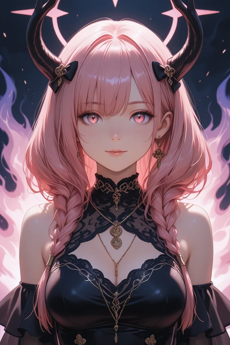 (ashenhard style:1.4), masutepiece, Best Quality, High quality,(Has a deep pink glow and pink eyes、Dark shapeless creatures surrounded by darkness:1.2), (In profile), (darkness:1.2), abstraction, Deep sea, awardwinning photo, depth of fields, nffsw, Very detailed, Trending in art stations, Trending in CGsociety, with an intricate, high detailing,(masutepiece:1.2, Best Quality), (The best lighting, Very delicate and beautiful), (The best lighting, Very delicate and beautiful), (beautifull detailed face), (Detailed eyes and detailed face:1.2), Dark Fantasy, (Young Girl, Little beast, 1girl in, Solo, Crazy smile, pale skin,19 piercings,((tattoos all over body,Tribal tattoos all over legs)) Pink hair, glowing pink eyes, Dynamic Angle, Vampire), (get chains, magic circles, graffiti on the walls, In the background)),Get demons to be summoned), Magic Thunder, spiky_Ears, tusk,Demon Wings,Demon Horns,blood on face,Blood Rain,blood mist,(depth of fields),High contrast,(blood splash:1.4),Cowboy Shot,Full body, Black Lace Up Thigh Boots,Shout, sacrifice, Magnificent stage, Twin-tailed