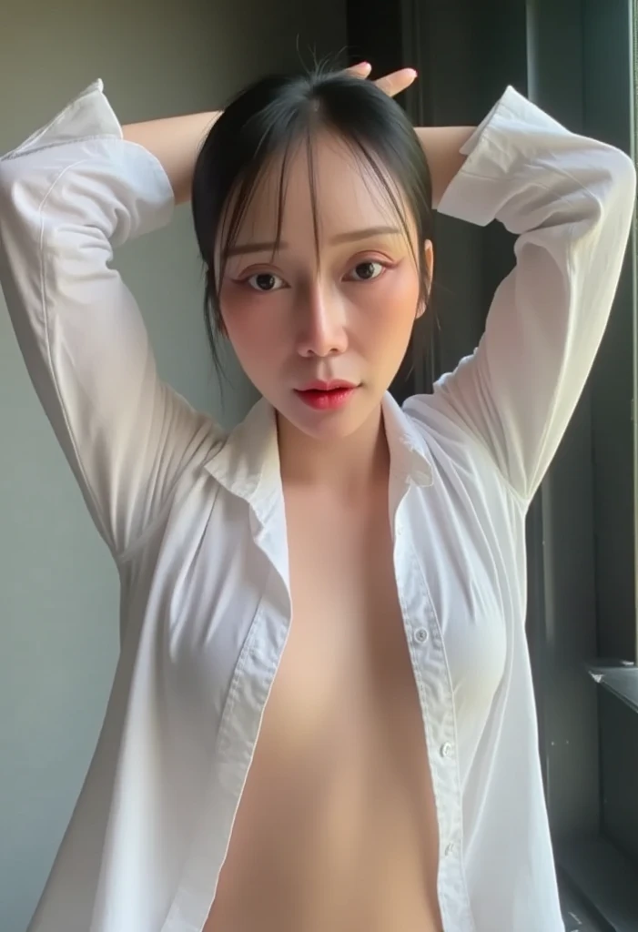 there is a woman in a white bikini posing in a bathroom, gorgeous chinese models, amouranth, Sexy girl, mais conhecido como Amouranth, Sexy hot body, Sexy body, Sexy :8, 1614572159, Smooth translucent white skin, anna nikonova aka newmilky, 2 4 year old female model