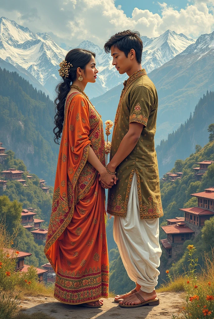 Korean couples in indian dress