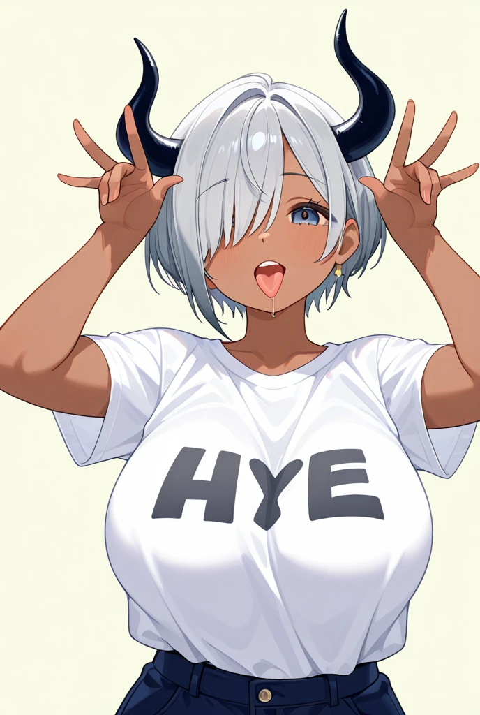 In Yusuke Murata style, Hold the pose, but draw with flat colors, cel shading, limited color palette and simplified lighting. a sexy girl with big . and a sexy body .