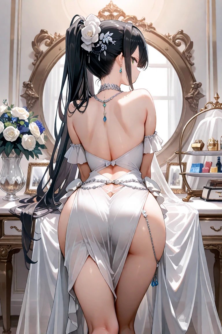 (((masterpiece, Highest quality, 8k resolution, Sharp focus, Intricate details, beautiful girl, Glowing Eyes, Golden ratio of the face, Otherworldly liquid, watercolor, ((pastel)), Bright colors, Whimsical, multiple face, Sharpen the focus, Very high resolution, The finer details, Fantasy Princess Costume Sexy Ball, ((Round eyes)), Rainbow bubbles, Background castle scenery)、1girl, masterpiece, best quality, absurdres,Princess cut(shiny skin:1.1), (show off underwear:1.3), from below, ass pov , close up nether region , looking back,Stylish clothes、Stylish accessories、Stylish hairstyle、Stylish panties、The bite is clear、Glamorous Body、Realistic Flesh、Backlight、Shiny Hair、Shiny Skin、Realistic texture、Wrinkles in clothes、Realistic panty wrinkles、race、See-through、Curly hair,Ultra low angle,Dynamic Angle,is,Pussy line clearly visible,Pussy line digging in、