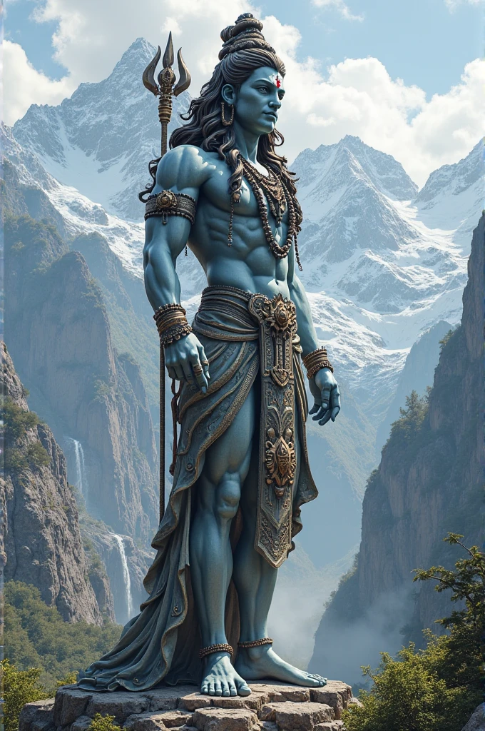 Imagine 30 feet lord shiva where he conceived snake on his neck and big hairs thousand year ago