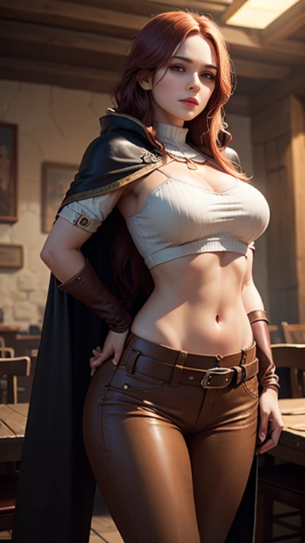 Masterpiece, 16K, hyper realistic photography, close-up photo, Best Quality, (super detailed), (Exotic Sexy Anna Kendrick as Assassin Evie Frye), hunt, realistic skin, lighting soft, facing viewer, show breast, wet vagina, Wild West, bokeh